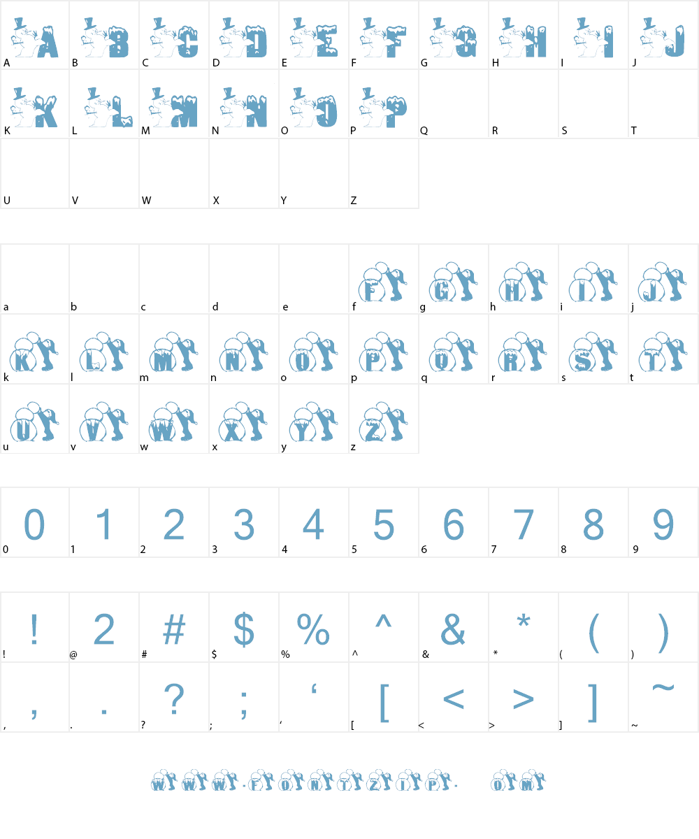 KG SNOWMAN2 Font Character